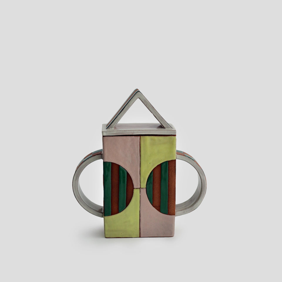 Striped and checkered shapes Container