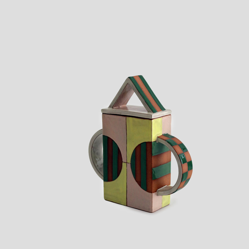 Striped and checkered shapes Container