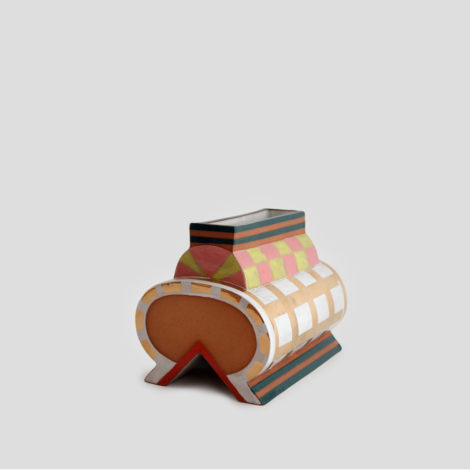 Checks and stripes Oval vase