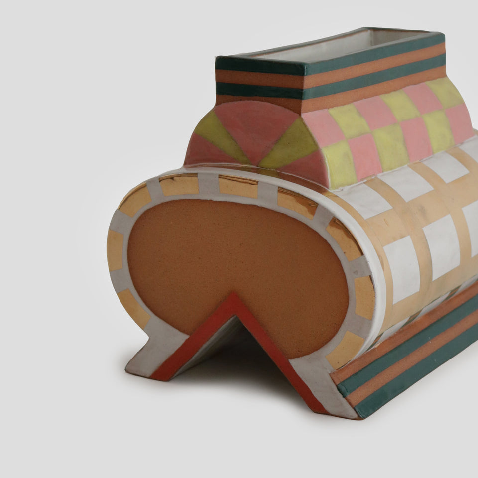 Checks and stripes Oval vase