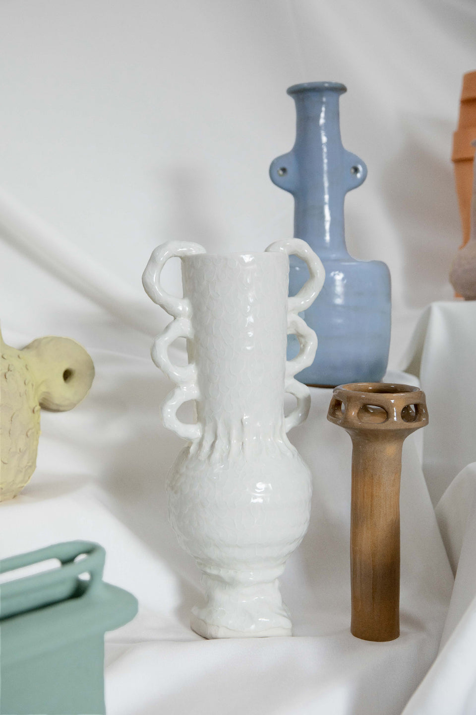 Grand Vase White Croco
