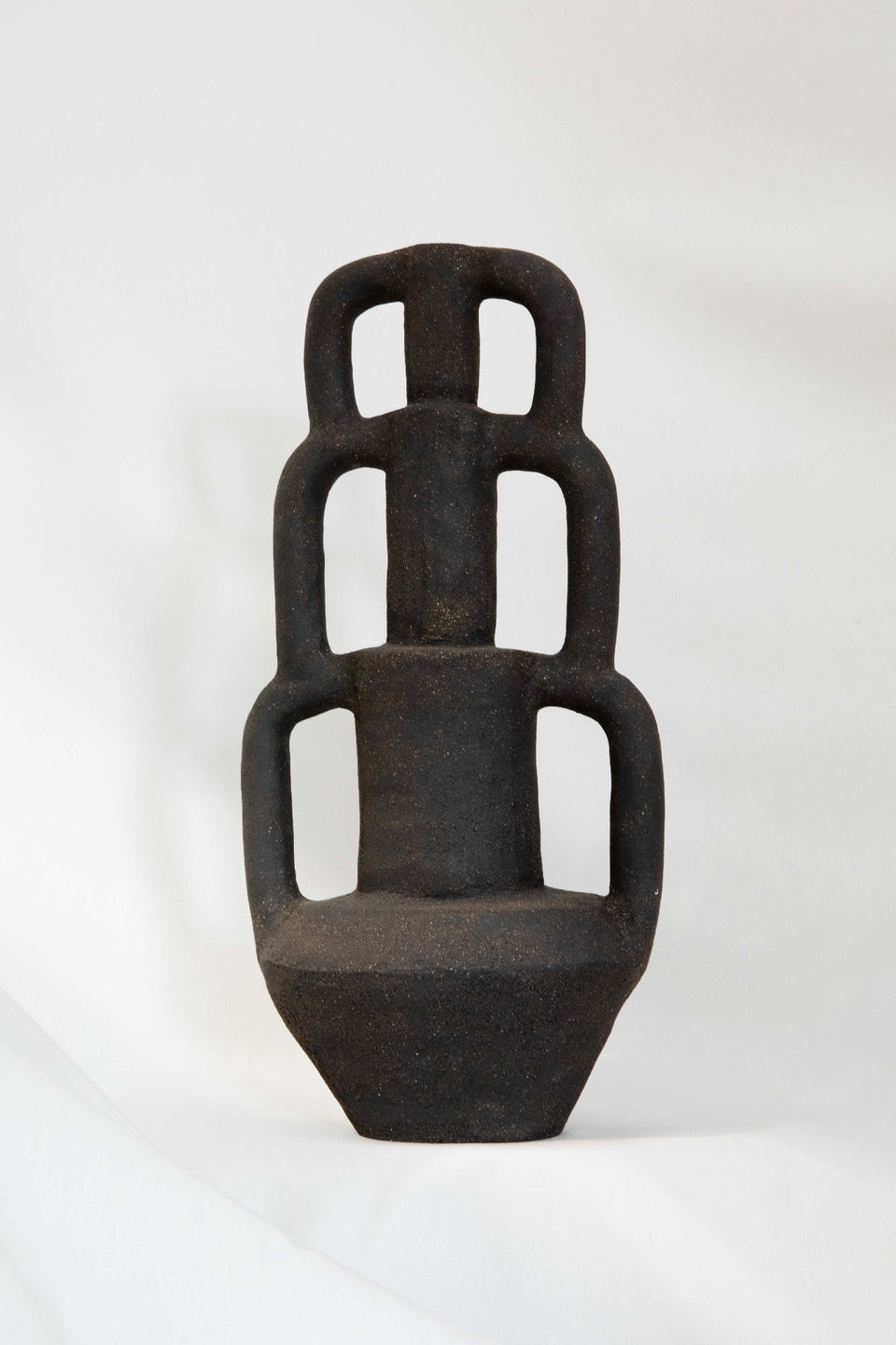 Large Triplex vase - Matte Black