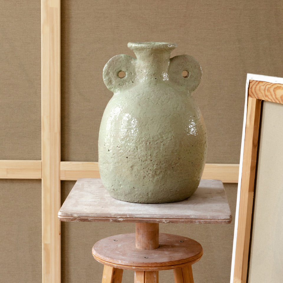 Large Textured Pistachio Vase