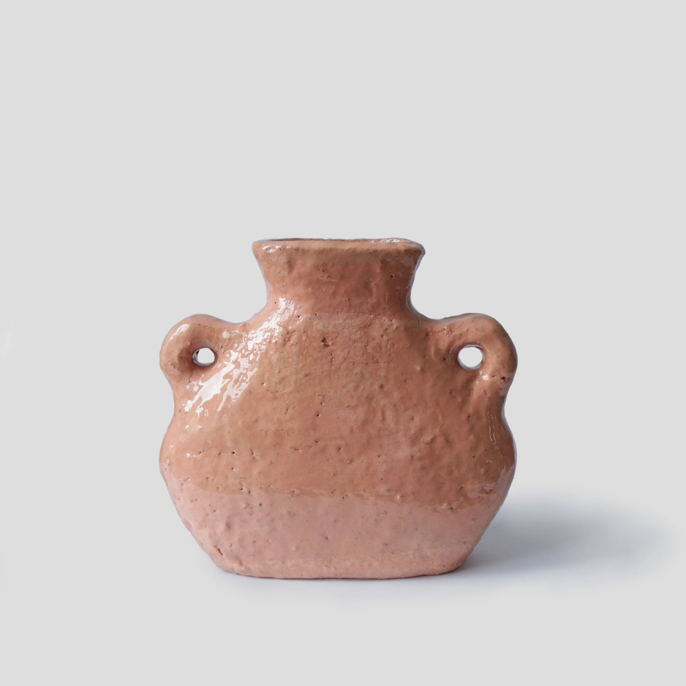 Vase rose texturé