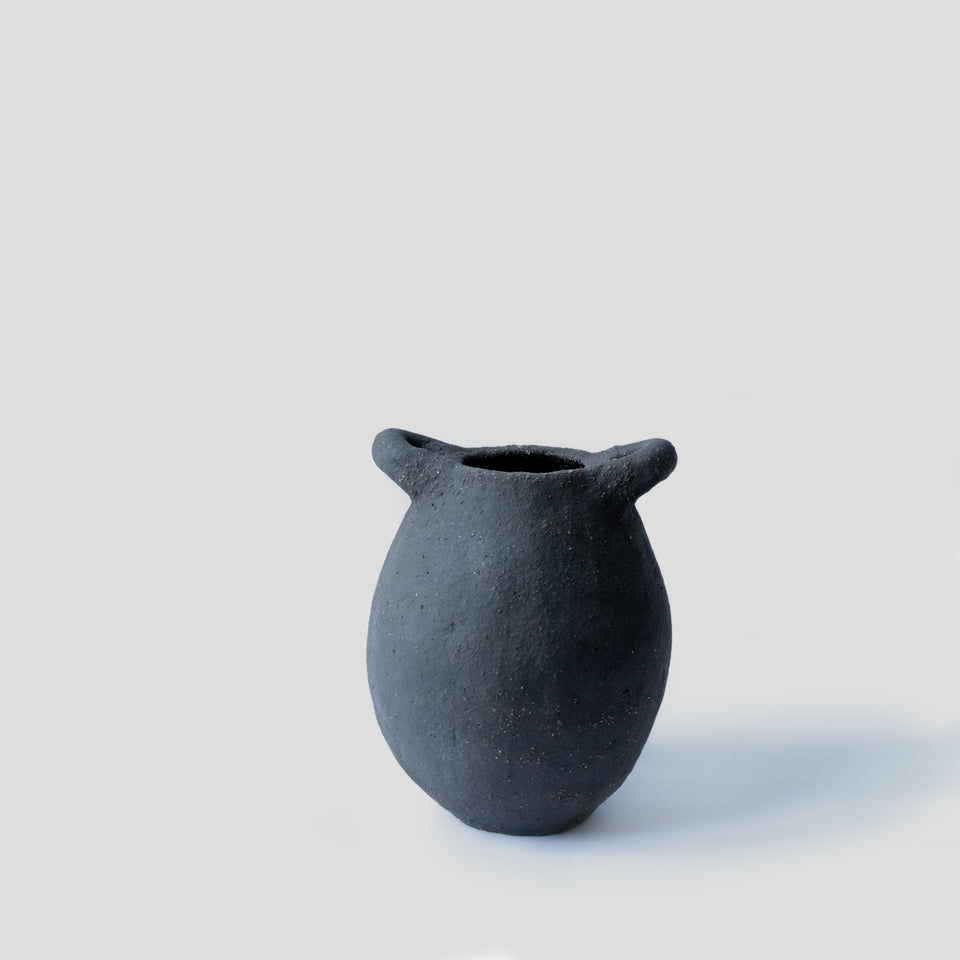 2 handles Bouboulita Black Vase