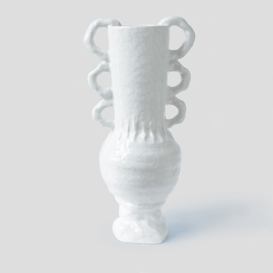 Grand Vase White Croco