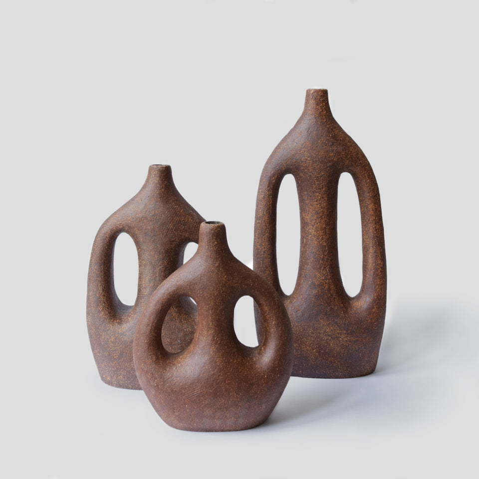 Vase Sympoiesis V, dark brown