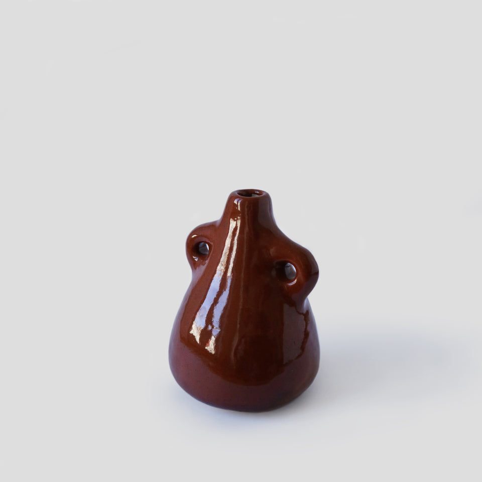 Vase conique orange brûlé