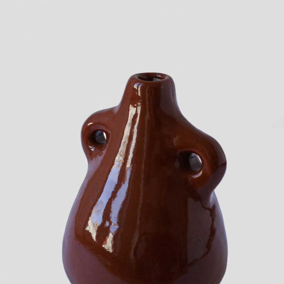 Vase conique orange brûlé