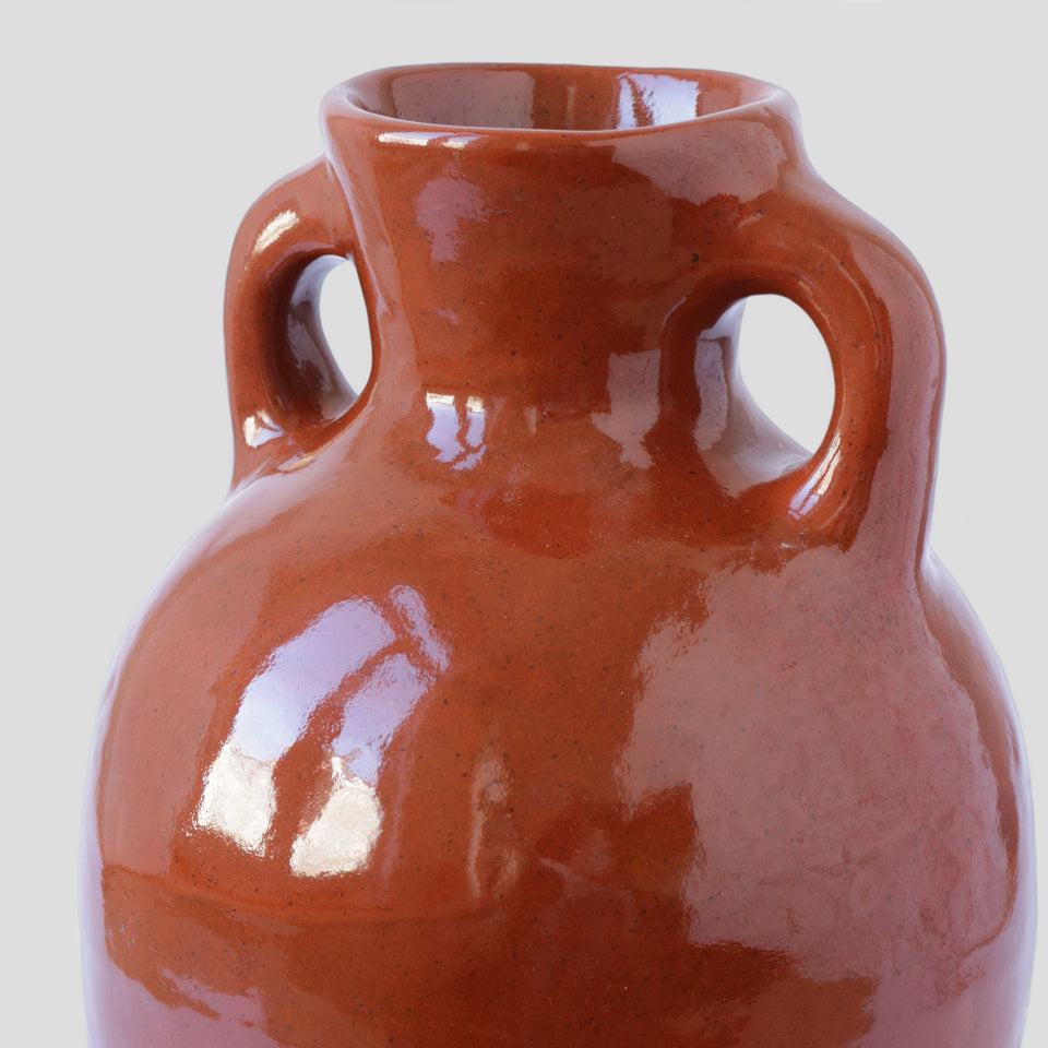 Pot-bellied Burnt Orange Vase