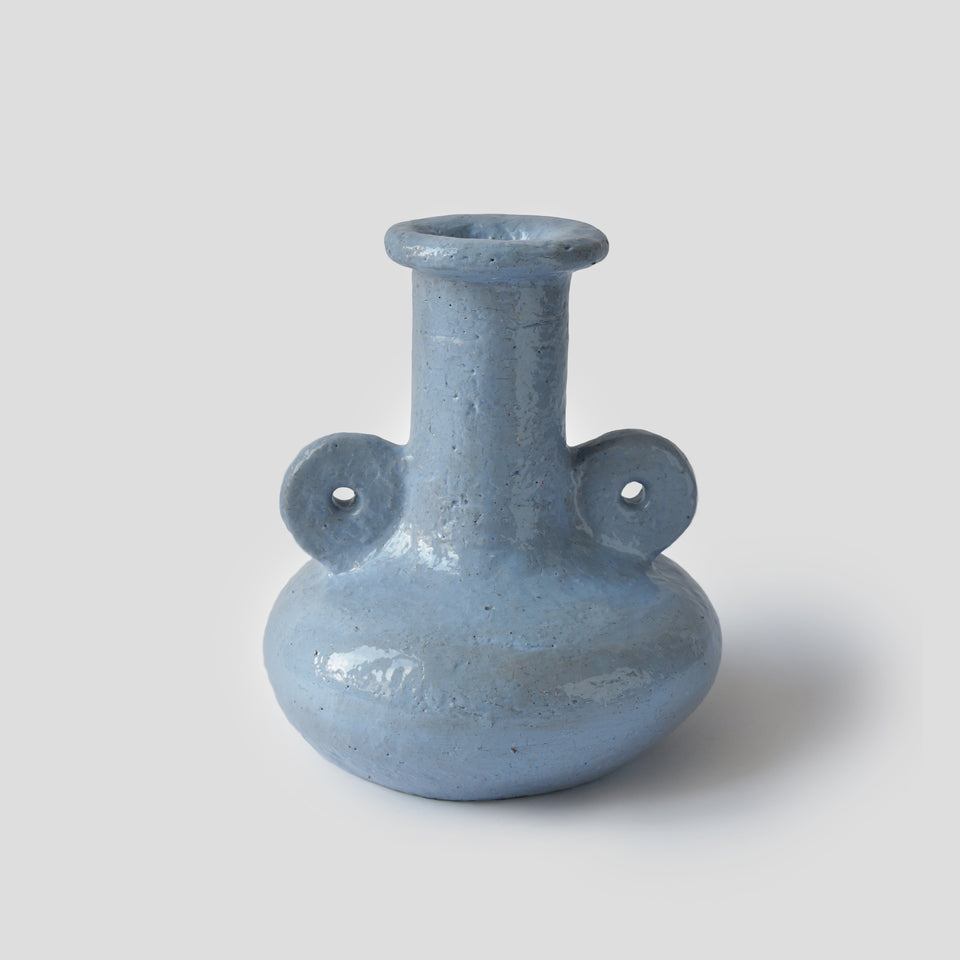 Large vase textured light blue