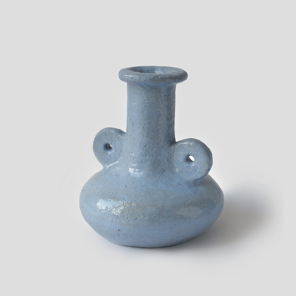 Large vase textured light blue