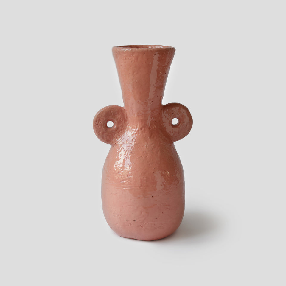 Large vase textured pink