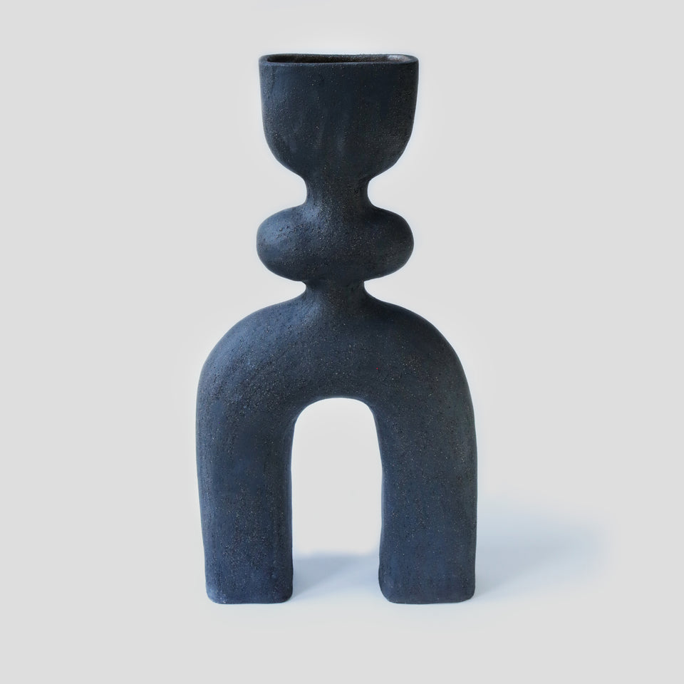 Large Vase Haniwa Black II