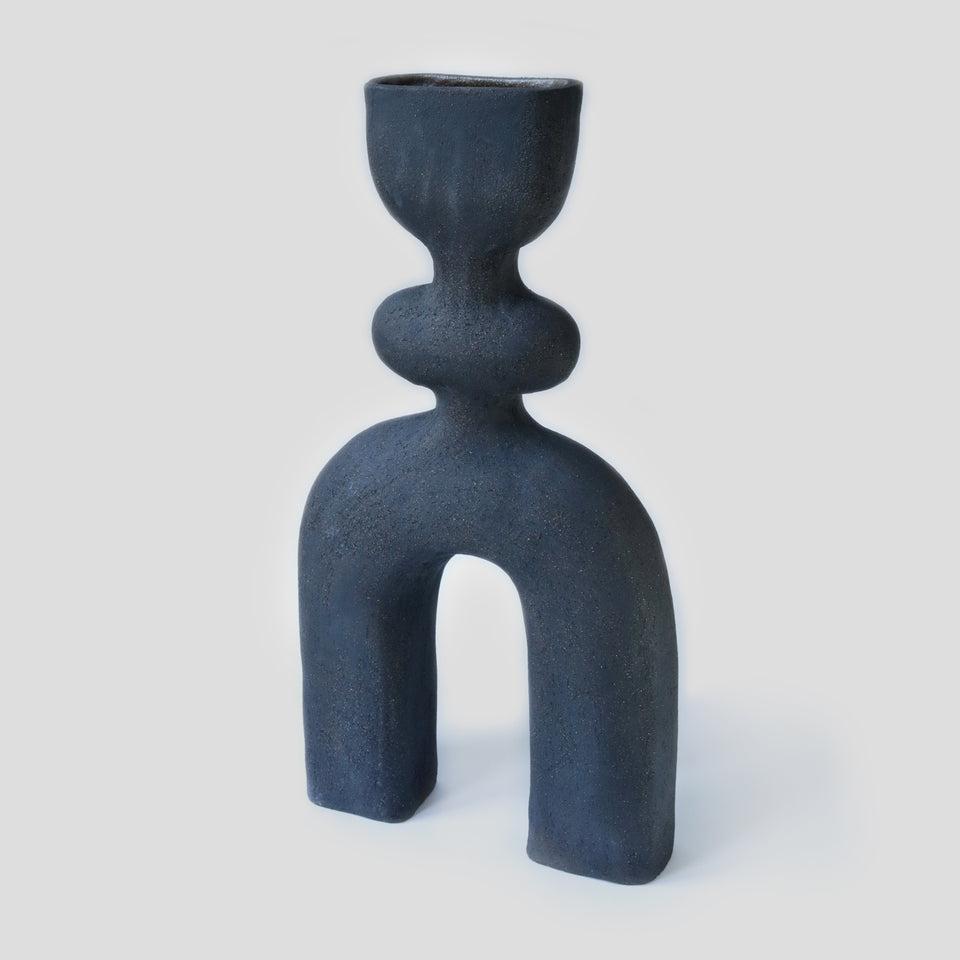 Large Vase Haniwa Black II