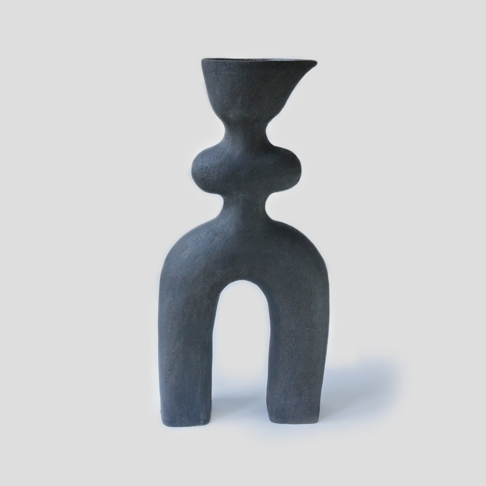Large Vase Haniwa Black I