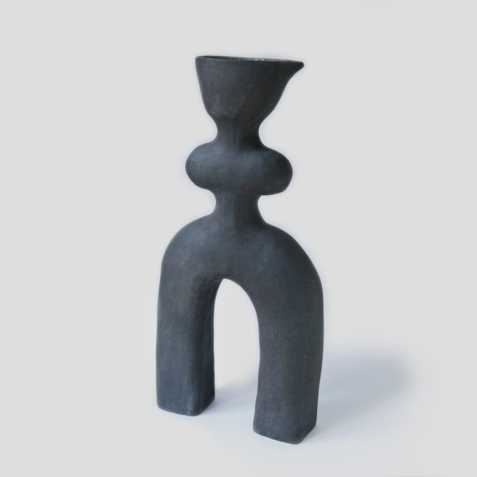 Large Vase Haniwa Black I