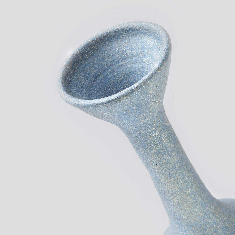 Flared Rim Bottle textured Light Blue