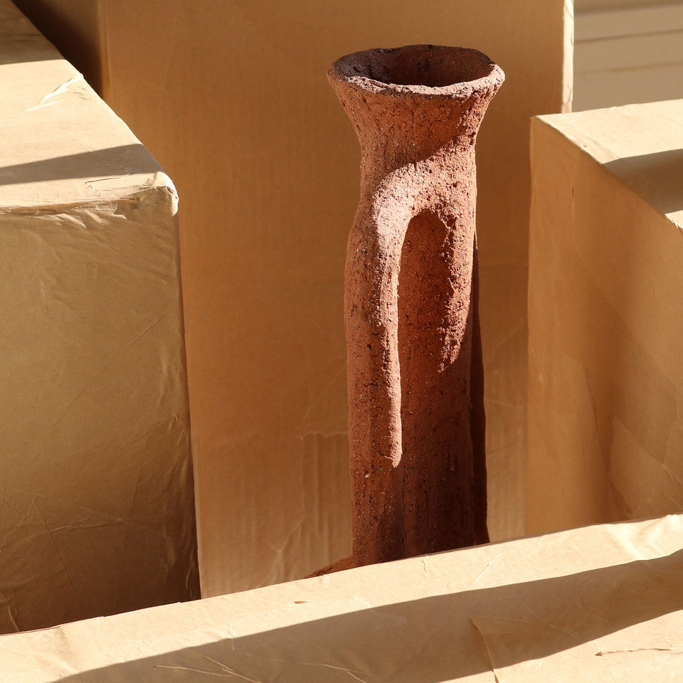Large Vase Textured Terra Cotta