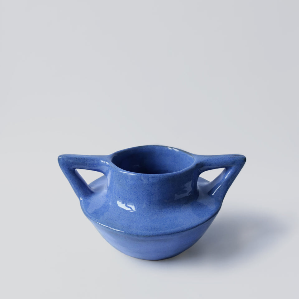 Suiban Ikebana vase electric blue