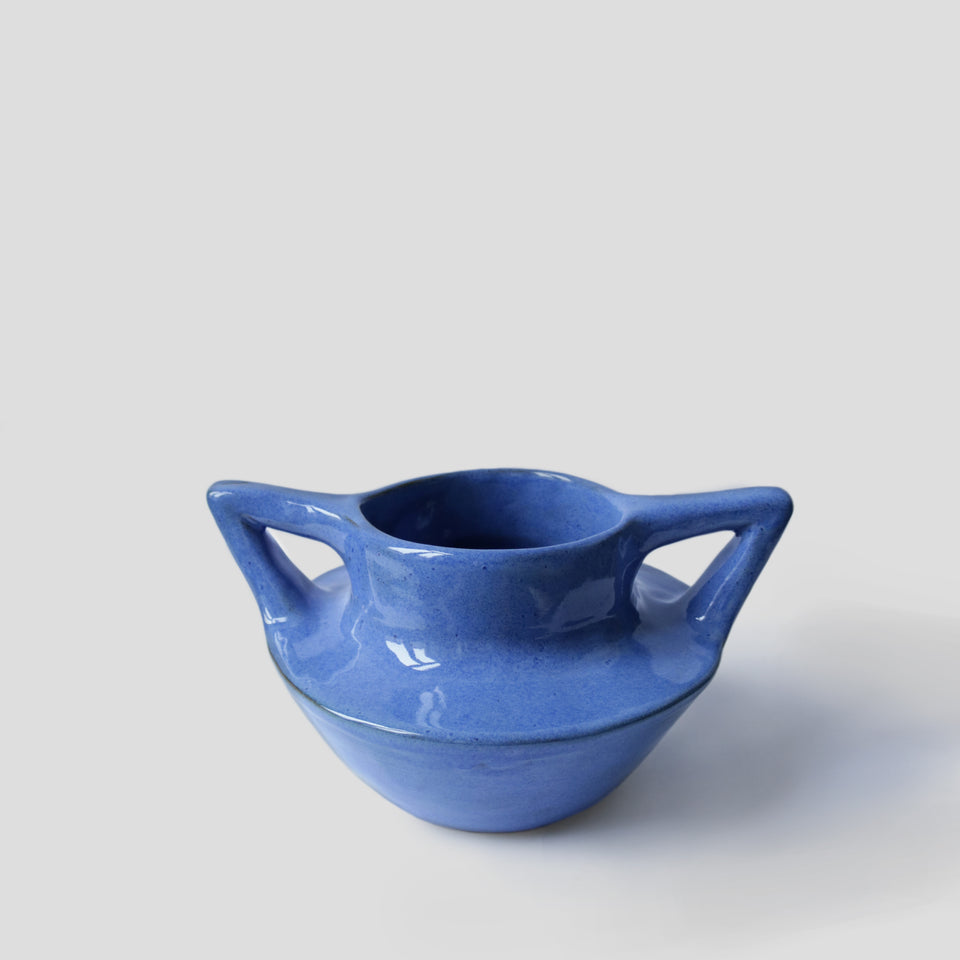 Suiban Ikebana vase electric blue