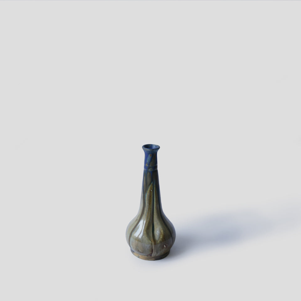 Vase flute vintage en grès flammé