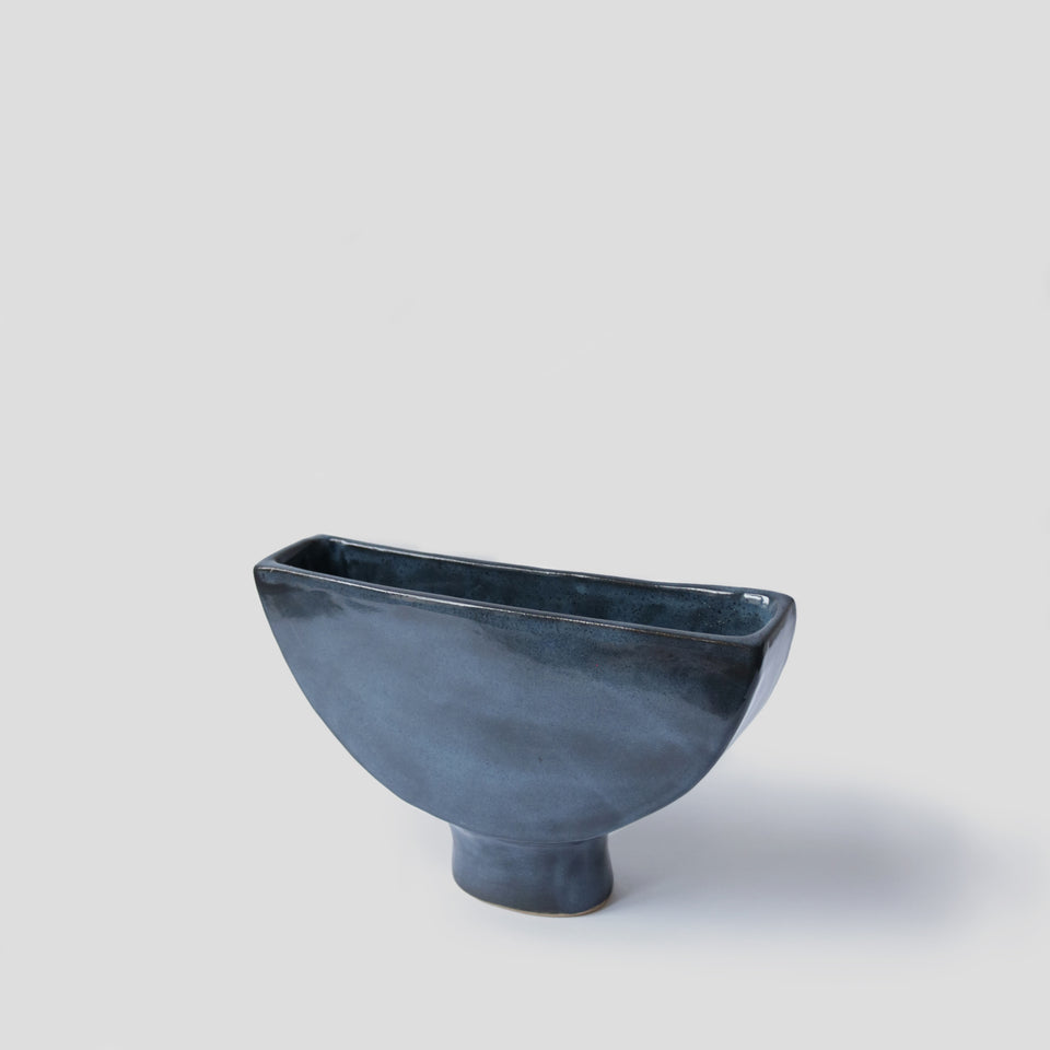 Suiban vase Half-moon Midnight Blue