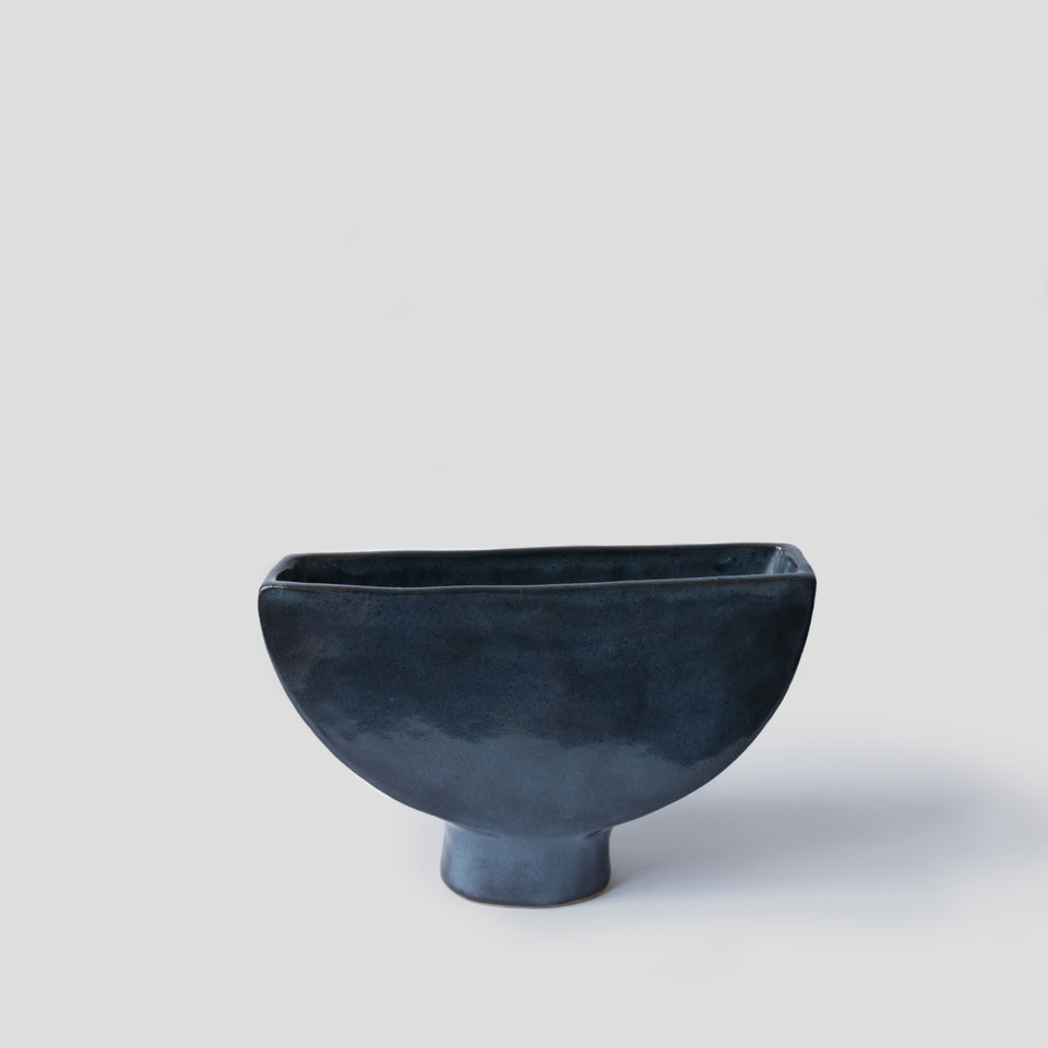 Suiban vase Half-moon Midnight Blue