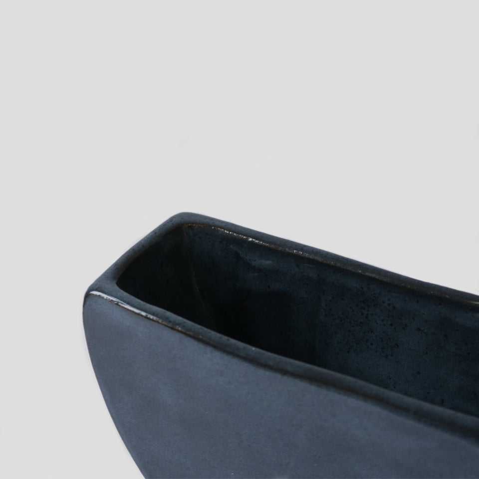 Suiban vase Half-moon Midnight Blue