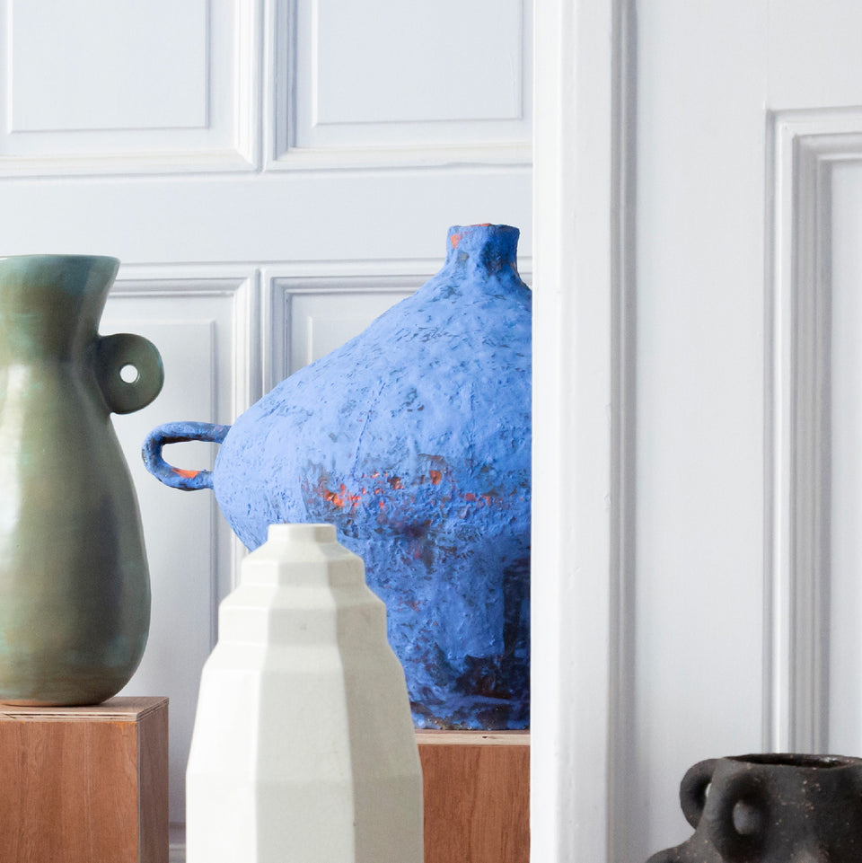 Large Vase Velvet Blue