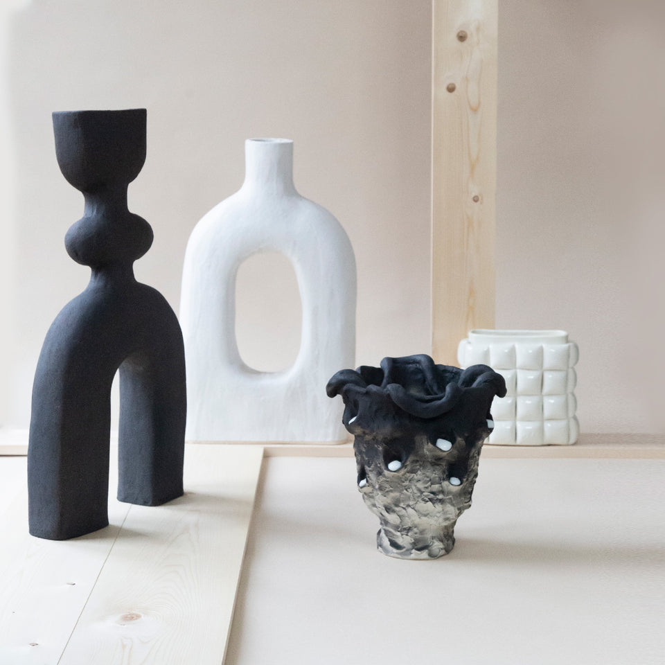Large Vase Haniwa Black II