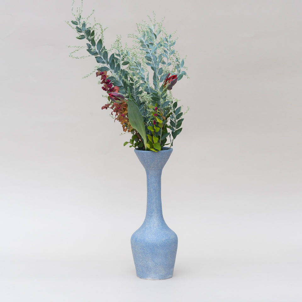 Flared Rim Bottle textured Light Blue