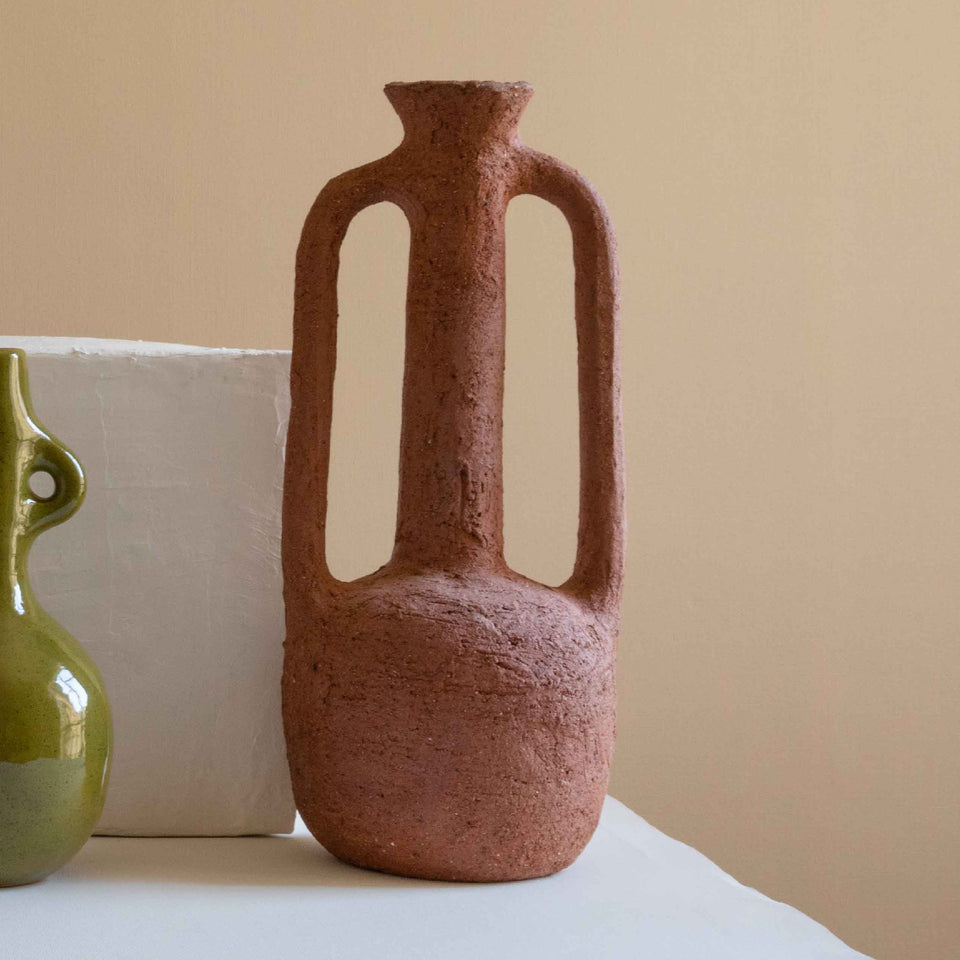 Large Vase Textured Terra Cotta