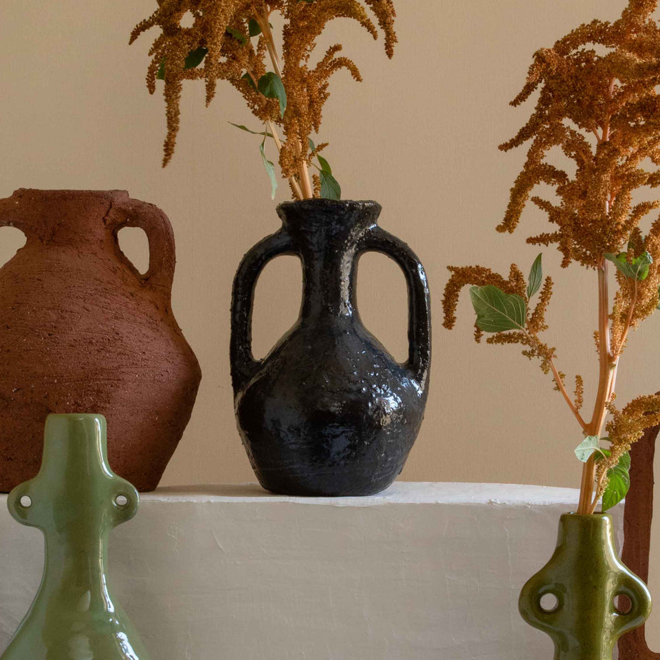Large Vase textured Dark Blue