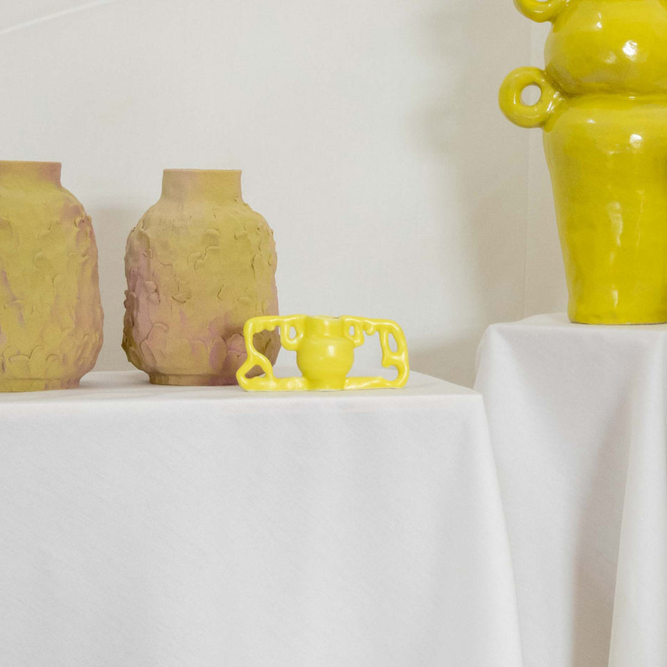 Mini vase jaune "A little bit like Toutankhamon"