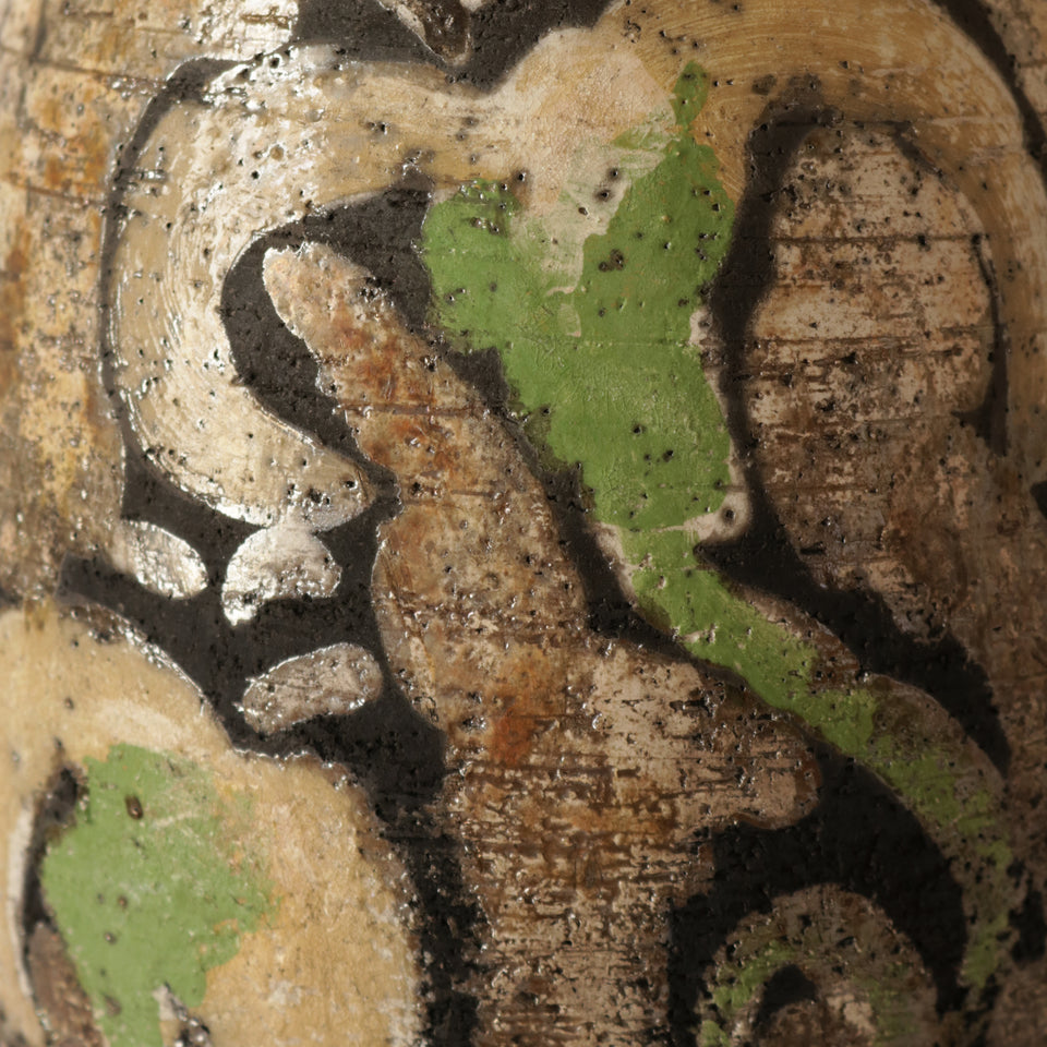 Grand vase vintage Raku floral