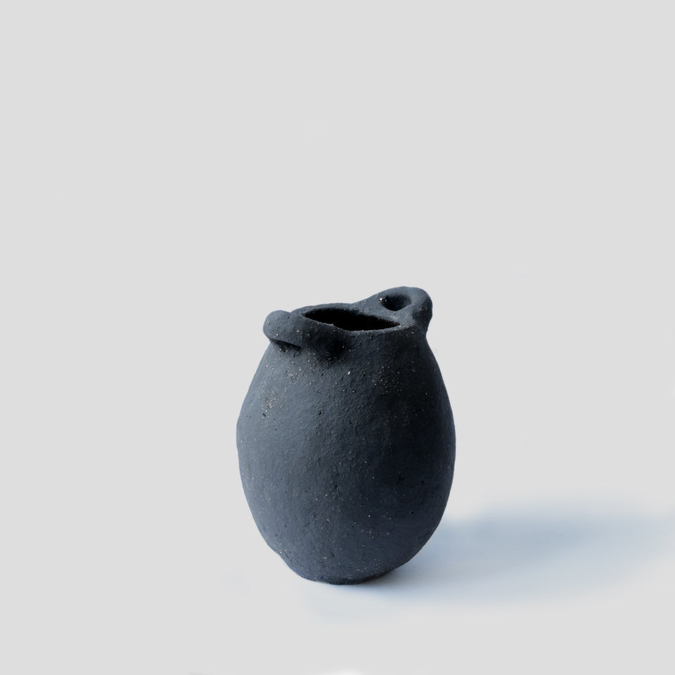 2 handles Bouboulita Black Vase