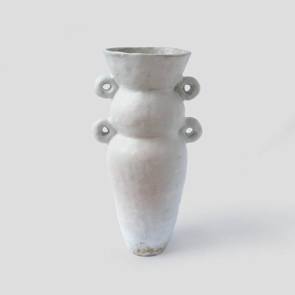 Large White Flacon Vase