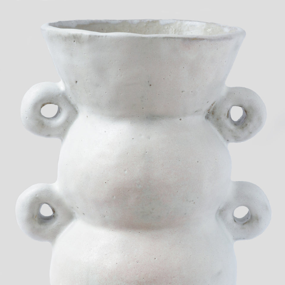 Large White Flacon Vase