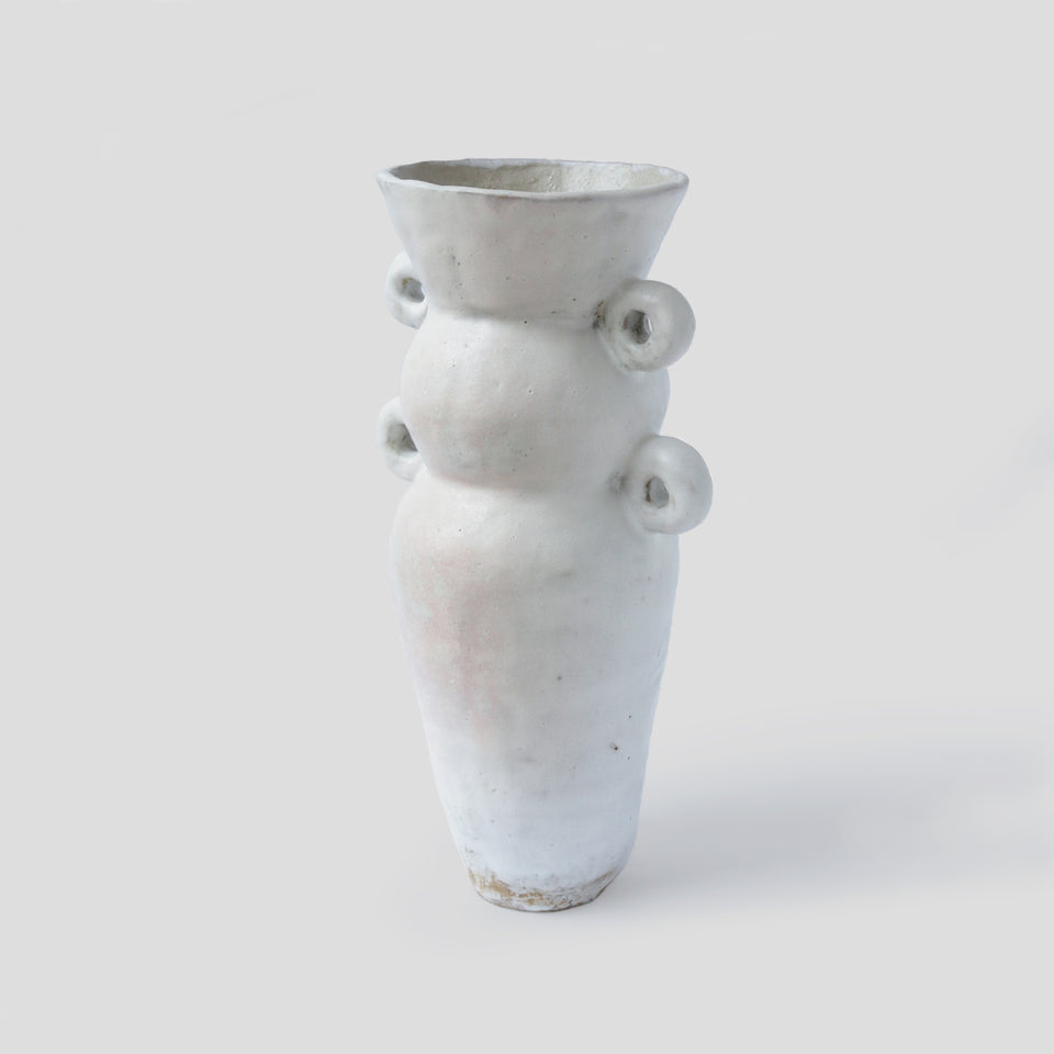 Large White Flacon Vase