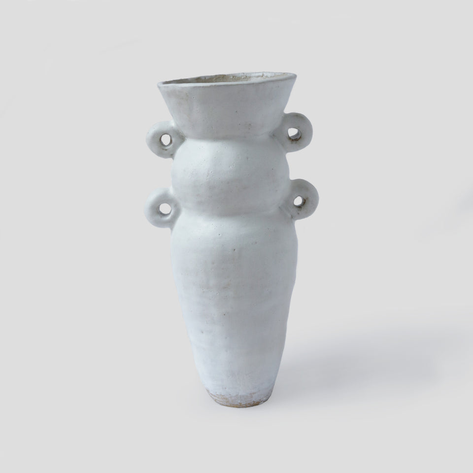 Large White Flacon Vase