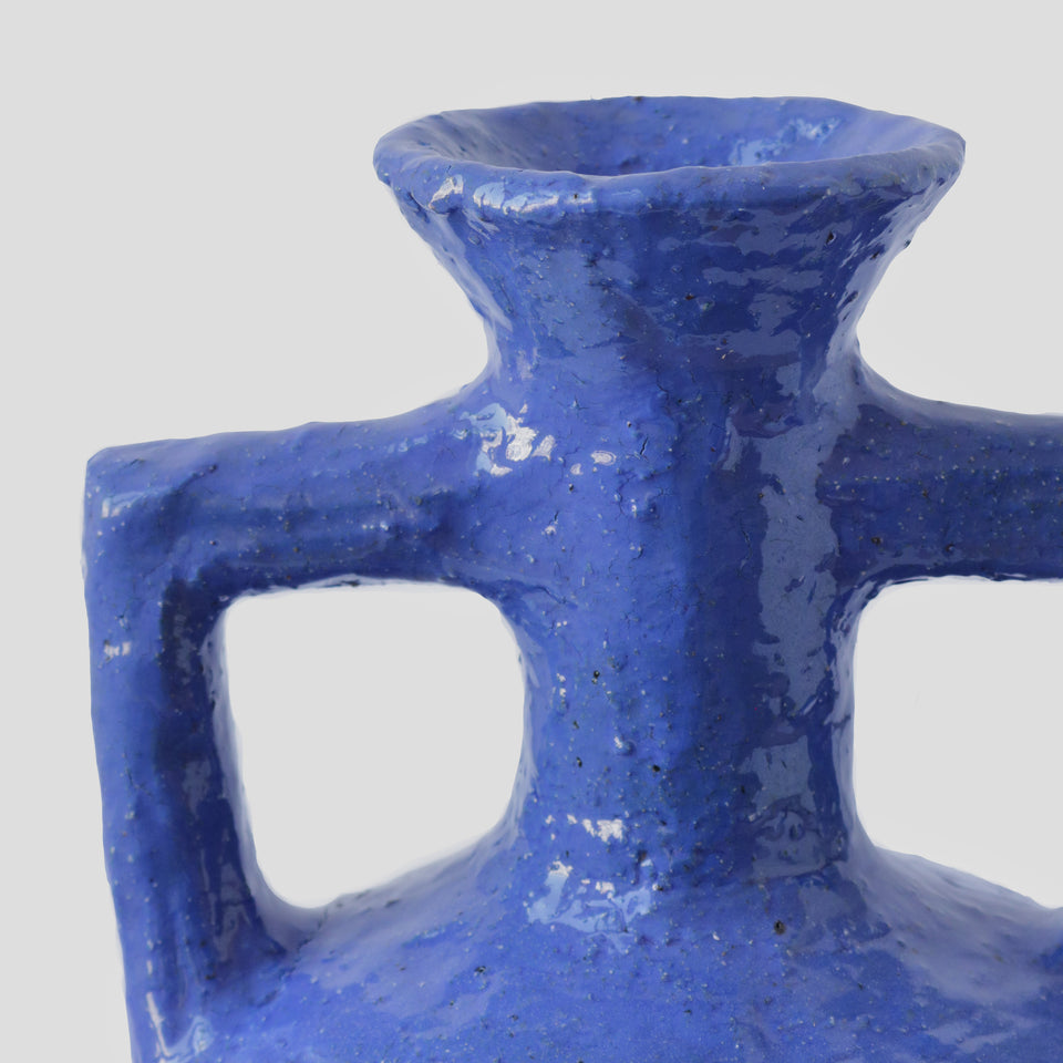 Textured electric blue Vase