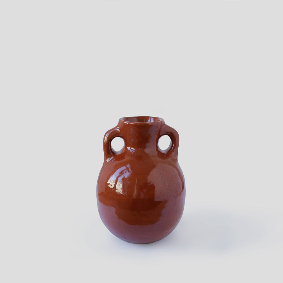 Pot-bellied Burnt Orange Vase