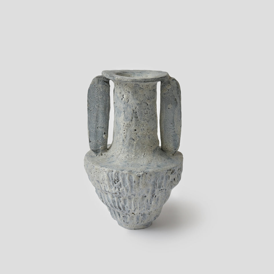 Grey Blue sculptural vase