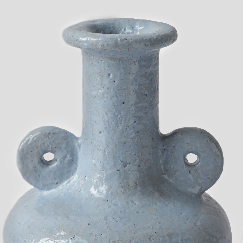 Large vase textured light blue