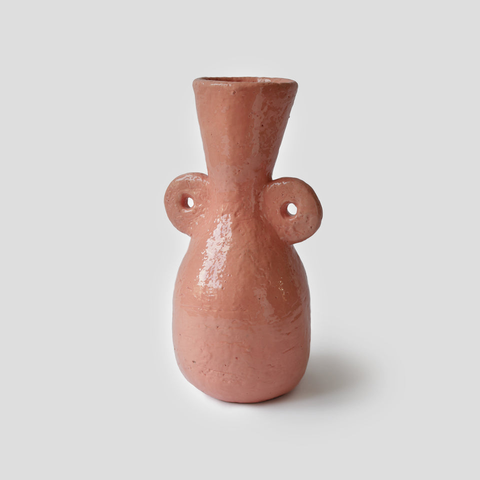 Large vase textured pink