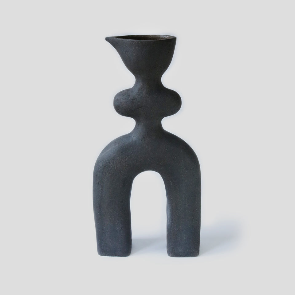 Large Vase Haniwa Black I
