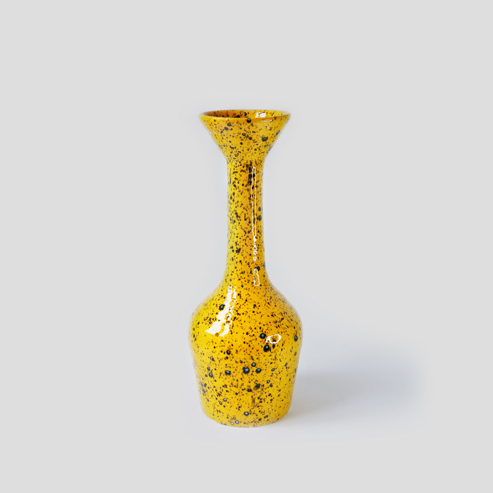 Flared Rim Bottle Yellow and Black speckles