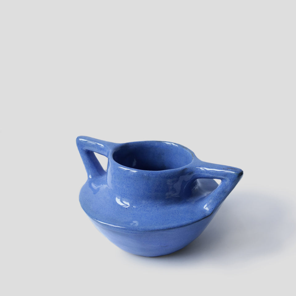 Suiban Ikebana vase electric blue