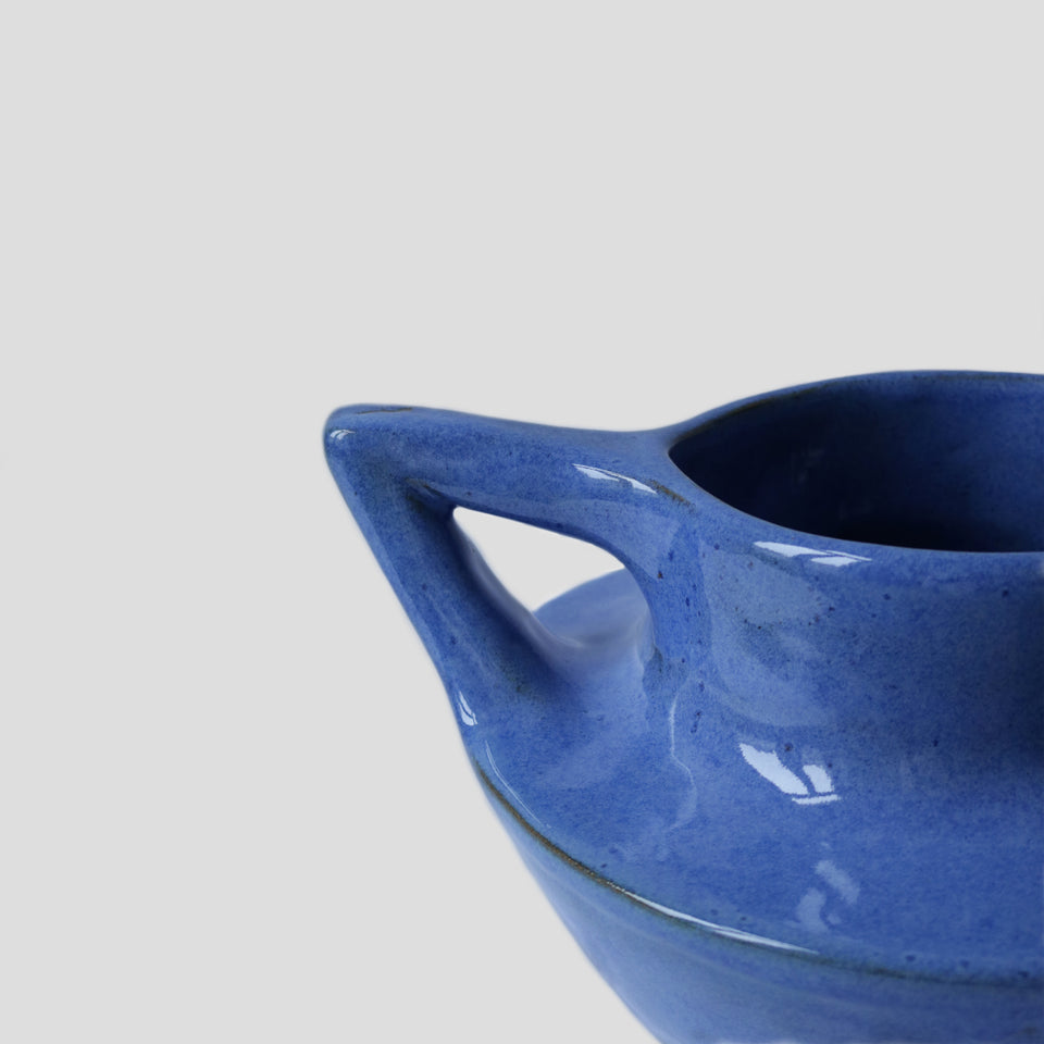 Suiban Ikebana vase electric blue